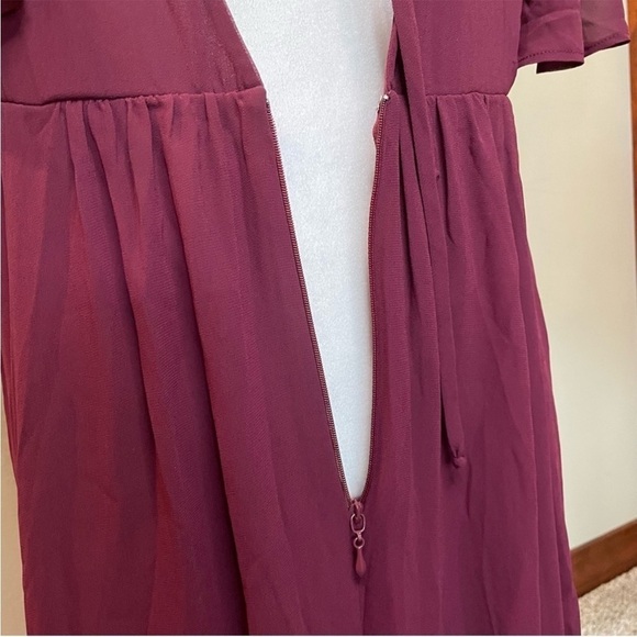 Show Me Your Mumu Faye Flutter Maxi Dress Merlot Chiffon Extra Extra Large NWT - Picture 8 of 14